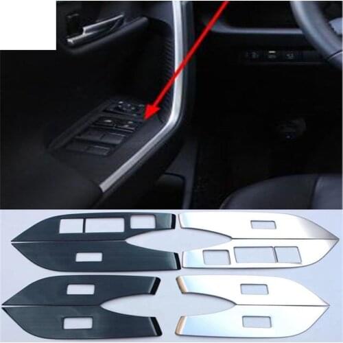 4pcs/lot car sticker stainless steel Central control adjustment panel decoration cover for 2019 2020 Toyota RAV4 RAV 4 MK5