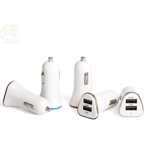 Dual USB Car Charger 2USB 2A Fast Charging Adapter For Samsung Galaxy Note 5 S6 S8 Edge HTC for iphone 5 6 7 8 cheap 500pcs/lot