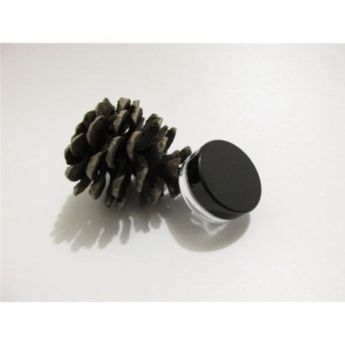 DHL Free 1000pcs 2G Transparent Plastic Small Nail Art Storage Cream Jars Clear Plastic Jar With Black and White Lid Wholesale