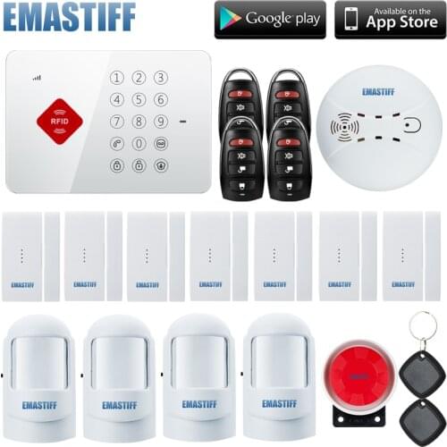 S3B LCD Wireless & Wired GSM/SMS Intruder Burglar For Home Security Alarm System with smoke detector