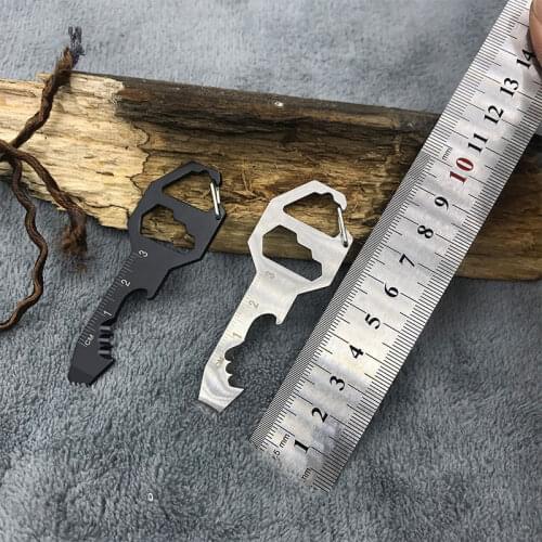 Wonderlife Key chain card tool military card multi-function bottle opener hexagonal pinger portable screwdriver mini