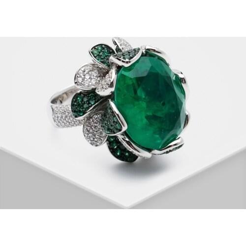 Amorita boutique 925 Beautiful flowers full drill design ring