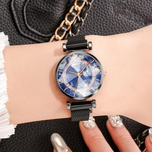 Luxury Starry Sky Stainless Steel Mesh Bracelet Watches For Women Crystal Analog Quartz Wristwatches Ladies Sports Dress Clock
