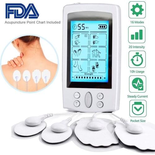 TENS EMS Unit 16 Modes Digital Physiotherapy Best Pain Relief Machine For Neck Back Pulse Muscle Stimulator Therapy Body Massage