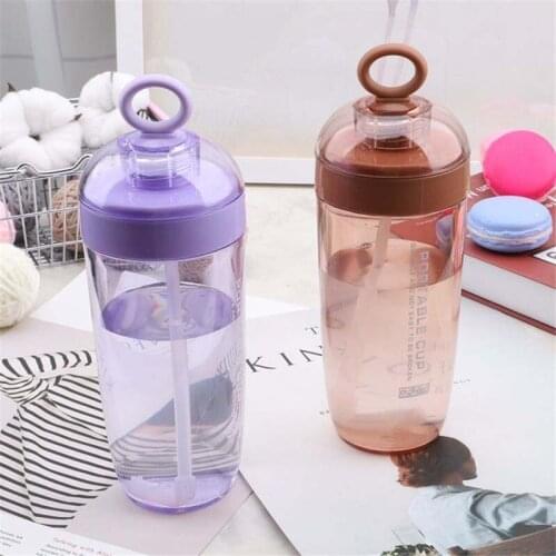 380ml Kids School Bottle with Straw BPA Free Drink Bottle With Rope Creative Cartoon Sport Drinking Bottles Gifts for Kids