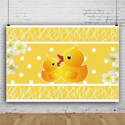 Baby Shower Backdrop for Photography Yellow Duck Background for Photo Studio Birthday Party Decoration