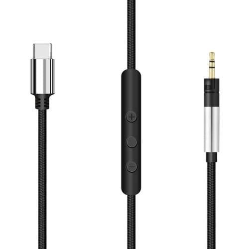 OFC USB Type C 2.5mm Braided Cable Extension Cord Wire For Sennheiser Momentum 3.0 2.0 1.0 3 2 1 HD1 Over On Ear Headphones