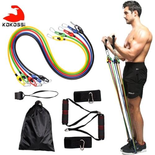 KoKossi 100LBS Resistance Rope Set Pilates Yoga Fitness Equipment Strength Training Sports Accessories Elastic Pull Bands Unisex