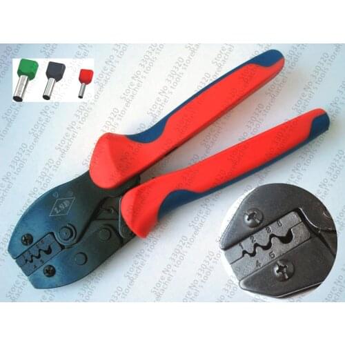 Double wire compression tool 1-6mm2 cable end sleeves crimper 17-10AWG LY-04WF