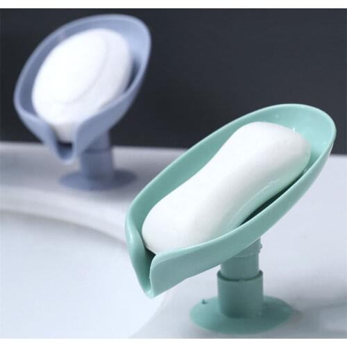 Leaf Shape Soap Box Drain Soap Holder Box Bathroom Shower Soap Holder Sponge Storage Plate Tray Bathroom Supplies Bathroom Tools