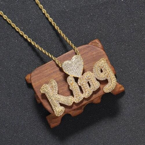 Fashion Custom Pendants Mens Prong Setting Zircon Hip Hop Necklace Jewelry CP25