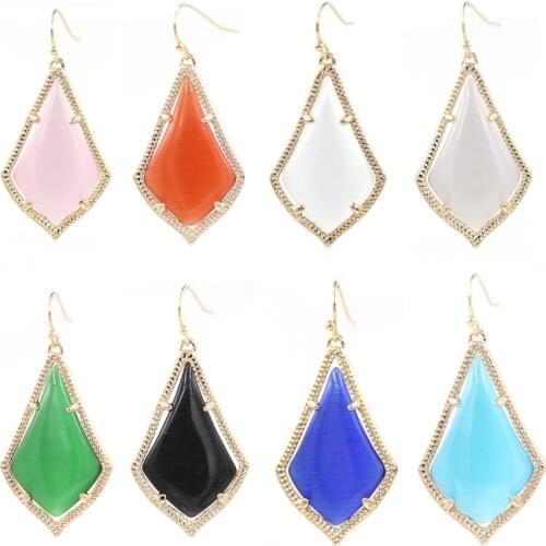 Fashion Cat Stone Inside Water Drop Earrings for Women