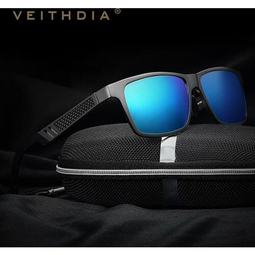 VEITHDIA Mens Aluminum Polarized Mens Sunglasses Mirror Sun Glasses Square Goggle Eyewear Accessories for Men Female 6560