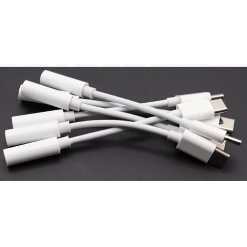 New 12CM White Type-C To 3.5mm Headphone Jack AUX Audio Cable Adapter For Type C Smart Phones