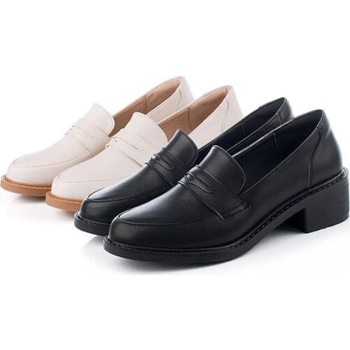 2020 Spring Autumn New All-match Pedal Womens Shoes Semi-High Heeled Shoes British Style Shoes Womans Shoes