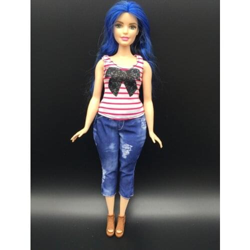 Doll clothes vest and jeans pants for fat BB dolls BBI913