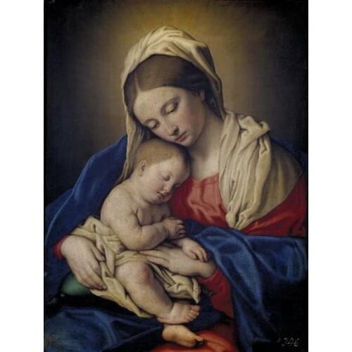 Wholesale painting # TOP religion ART # Madonna La Virgen con el Nino dormido # print canvas oil painting