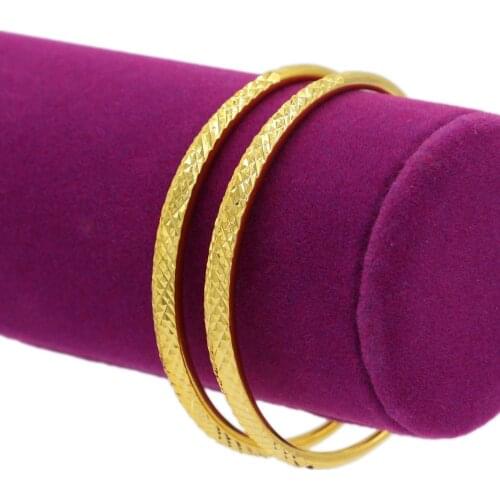 PINXUN 2pcs Gold Mobile Bangle for Women Arab Jewelry Dubai Ethiopian Bride Wedding Bracelet Africa Bangle Charm Bracelet XTE24