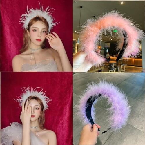 10pcs Christmas Feather Headband Cosplay Party Supplies Holiday Wedding Stage Performance Photo Headdress Accessories