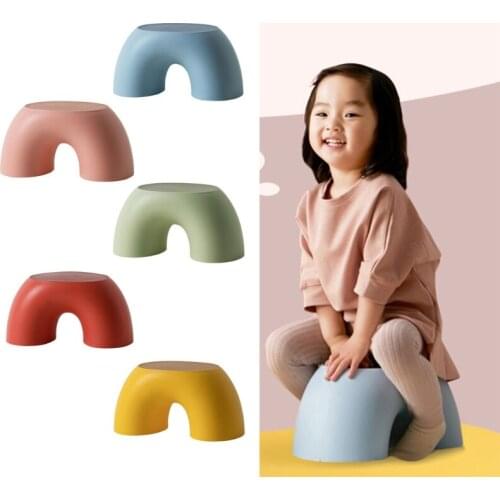 Simple Semi-ring Rainbow Small Bench Home Indoor Chair Children Stool Footboard Furniture Stool Toy Sofa Kids Bedroom Interior D