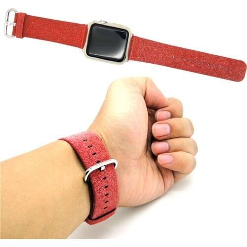 Fashion Bling Leather Watchband For Apple Watch iWatch 5 4 3 2 1 Strap 44MM 40MM 42MM 38MM High Quality Replacement Wrist Band