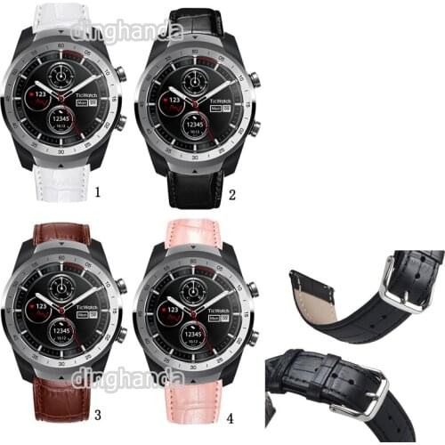 22mm Quality Leather Watch Band Strap For Ticwatch Pro 3 E2 S2 GTX