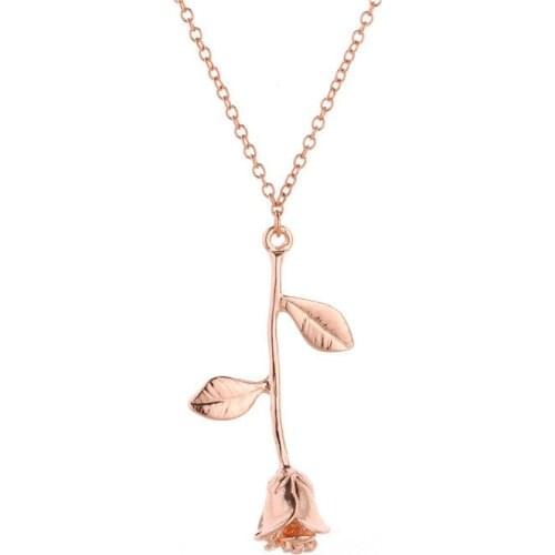 Europe And The United States Jewelry Stereo Rose Pendant Female Necklace Girlfriend On Valentines Day Gift