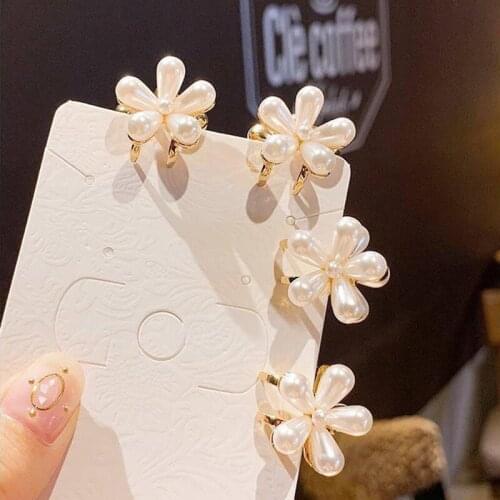 1/2/3/4pcs/set Sweet Pearl Camellia Hair Claw Fashion Gold Flower Hair Clip Pin For Women Girl Elegant Hair Accessories Headwear