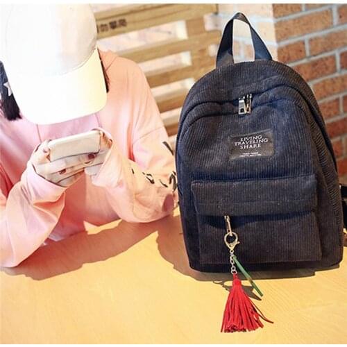 Women Mini Corduroy Outdoor Backpack Canvas Mountaineer Backpacks Ladies Casual Small Travel Bags Backpack for Teenage Girls