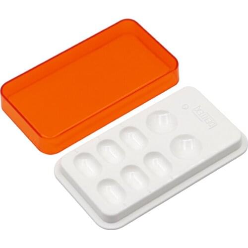 1pc Porcelain Mixing Watering Moisturizing Plate 8 Slot Resin Palette With Transparent Cover Dental Lab Equipment Stain Tool