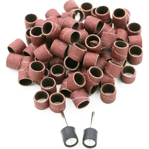 100pcs sanding drum sleeves 1/2 sand paper disc grinding wheel sandpaper abrasive wood polishing pad for demel drill woodworking