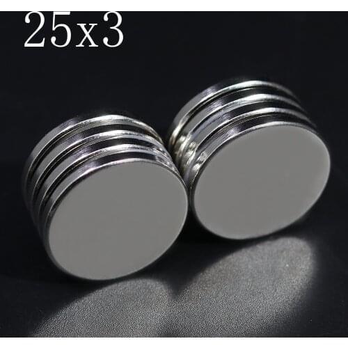 2/5/10/20 Pcs 25x3 Neodymium Magnet 25mm x 3mm N35 NdFeB Round Super Powerful Strong Permanent Magnetic imanes Disc 25x3