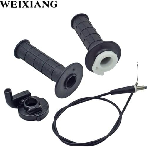 22mm Motorcycle Dirtbike Twist Throttle Accelerator Handle Grips and Cable Set for 7/8" 50cc 150cc 250cc Mini Bike ATV Quad