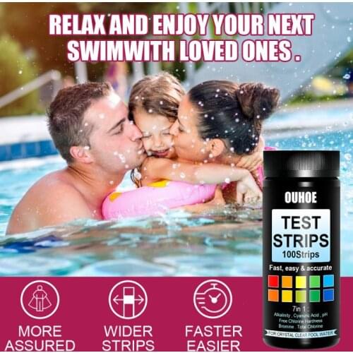 7in1 Swimming Pool Test Paper Water Hardness Total Alkalinity Total Hardness Water PH Test Swimming Pool Water Quality Test Tool