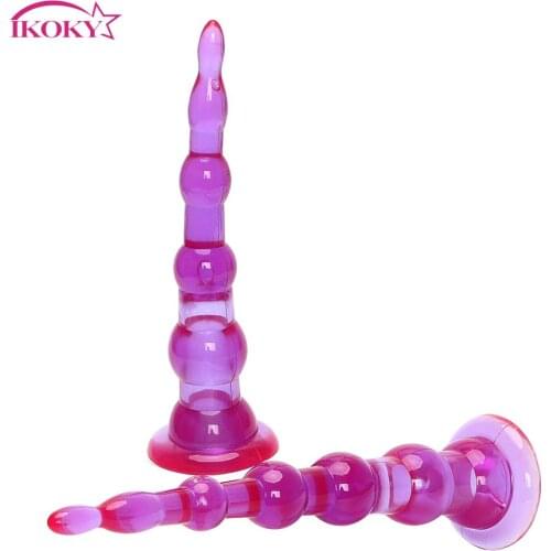 IKOKY Anal Plug Prostate Massager Prostate Massager Anal Beads Sex Toys for Men Women Silicone Butt Plug for Beginner