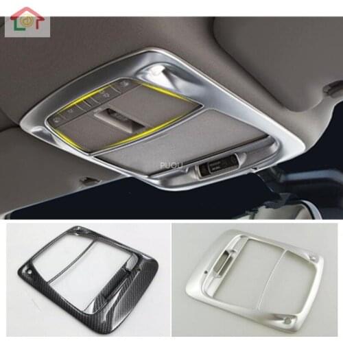 Car ABS Chrome/Carbon Fibre Front Inner Head Read Reading Switch Light Lamp Frame Trim For Renault Kadjar 2016 2017 2018