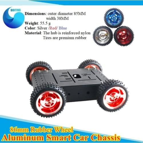 Remote Control 4WD Smart Car Chassis 85mm Rubber Wheel /Metal Frame/ Big Torque Motor Car Design Set For DIY Toy