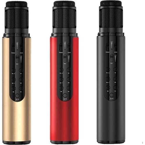 Wireless Bluetooth Condense Microphone Built-in DSP Sound Card With Speaker Karaoke Audio Mic Magic Sound sound effect switching
