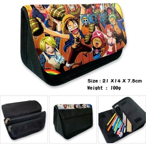 Anime One Piece Luffy Pencil Case Female Cosmetic Bag Students Pen Bags Stationery Box Gi