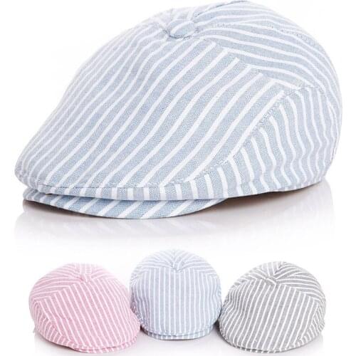 Baby hats Cute Children Stripe Classic Style Fashion Cotton Adjustable Sun Hats Toddler Spring Summer Berets Peaked Baseball Cap