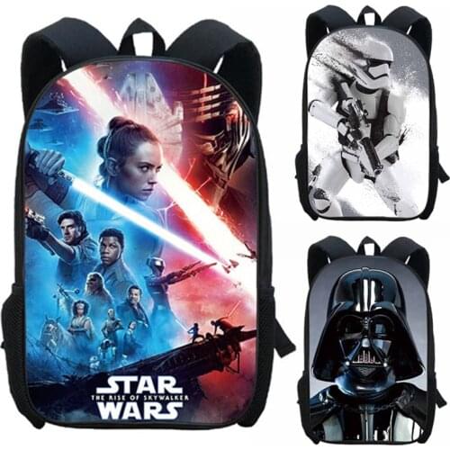 Movie Star 9 Backpack Kids Children Black Samurai Knapsack Print Stormtrooper Wars Backpack Children Schoolbag