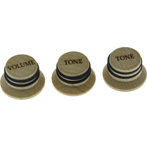Dopro Maple Wooden Knobs Strat/LP Style Volume Tone Top Hat Bell Knobs for Metric 5.8mm Split Shaft Pots