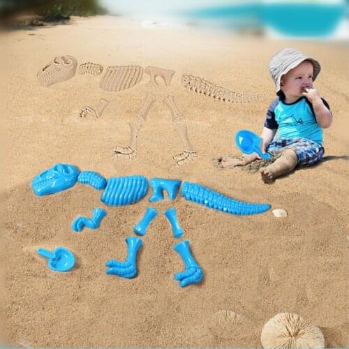 Hot Sale Abs Plastic Baby Sandbeach Funny Sand Mold Set Dinosaur Skeleton Bones Beach Kids Parent-Child Summer Interactive