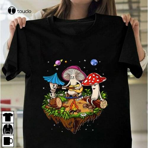 Hippie Mushrooms Camping Psychedelic Forest Fungi Festival T-Shirt S-5XL womens t shirts