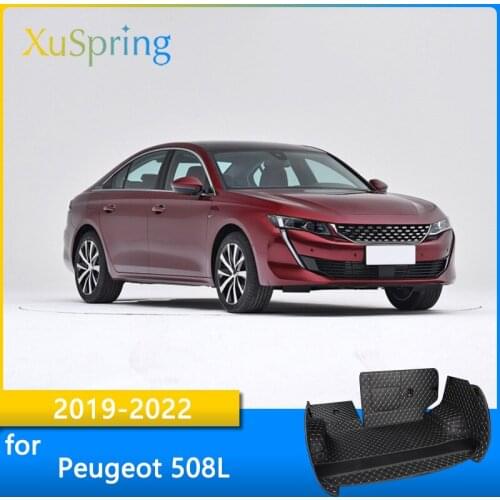 Car Trunk Mat Cargo Liner For Peugeot 508L 2019 2020 2021 2022 Rear Tail Durable Boot Cover Protective Styling