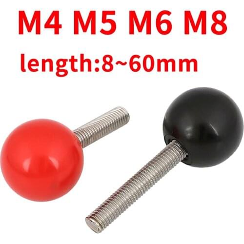 M4 M5 M6 M8 Ball Joint Handle Screw Bolt Ball Control Lever Handle Bakelite 304 Stainless Steel Screw