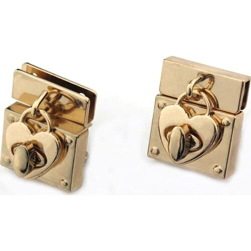 1pcs Metal Heart Shape Turn Lock Special Twist Lock Clasp for Handbag Bag Purse Luggage Hardware Closure Bag Parts Accessories