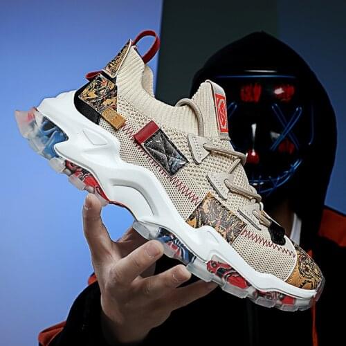 Fashion Mens Sneakers Breathable Mesh Running Shoes Mens Comfortable Chunky Shoes All-match Tennis Shoes For Male Sneakers