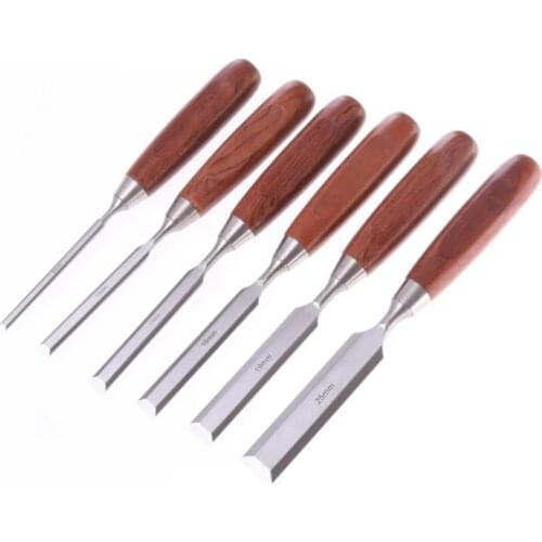 6Pcs Bevel Edge Chisel Set Woodworking Flat chisel Craftsman chisels Carving wood tools 6 10 12 16 19 25mm