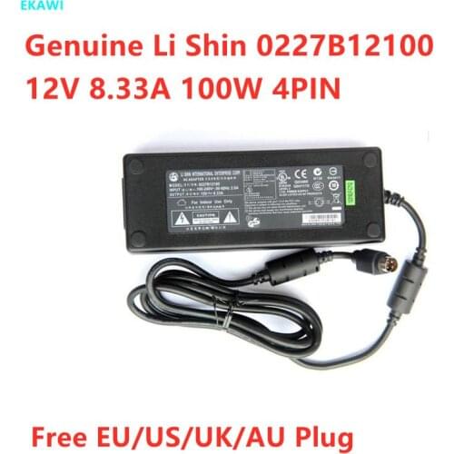 Genuine LI SHIN 0227B12100 12V 8.33A 100W 4PIN EA11001E-120 AC Power Adapter For NAS QNAP TS-419P II NAS SYNOLOGY DS410 Charger